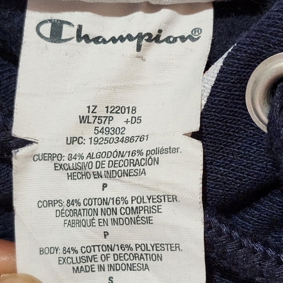 Champion Women's Reverse Weave Navy Stripe Pullover Hoodie - S - Picture 6 of 6